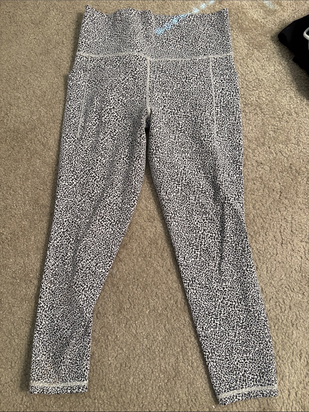 Athleta Textured Tight with Black & White Animal Dot Print